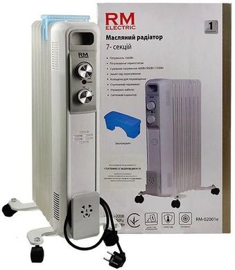 Оливний радіатор RM Electric, 7 секцій, 1500Вт, 15м кв., 3 режими роботи, додатково зволожувач RM-02001E фото