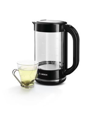 Bosch Електрочайник 1.7л, скло, чорний TWK70B03 фото