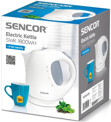 Електрочайник Sencor Series 1800, 1,8л, Strix, пластик, білий SWK1800WH фото