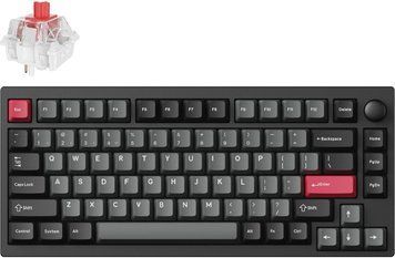 Lemokey Клавіатура механічна P1 Pro 84Key, Keychron Super Red, WL/BT/USB-A, QMK/VIA, Hot-Swap, EN/UKR, RGB, Knob, Carbon Black P1P-M1-UA фото