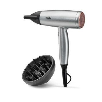 BaByliss Фен Babyliss Cosmos, 2100Вт, 3 режими, іонізація, хол. обдув, 2 насадки, сірий D580DE фото