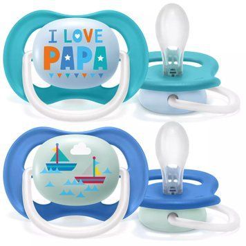AVENT ПУСТУШКА ULTRA AIR 6-18МІС, ОРТОДОНТИЧНА, 2ШТ, I LOVE ДЛЯ ХЛОПЧИКІВ SCF080/03 фото