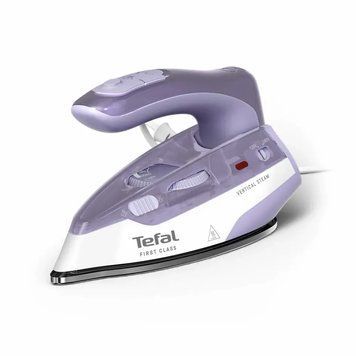 Tefal Tefal iron travel First Class, 1000W, 65ml, steam boost -45g, inox soleplate, white-violet DB1612E0 фото