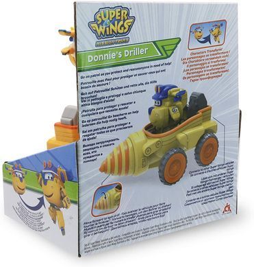 Super Wings Игровой набор Donnie's Driller, Бурильный автомобиль Донни EU730843 фото