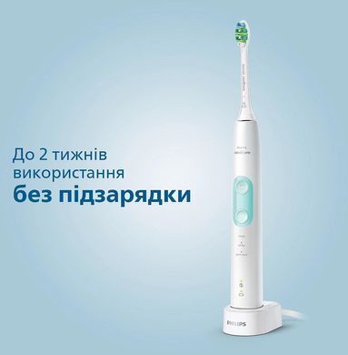 Philips Щітка зубна електр., ProtectiveClean 5100, 62т. колив/хв, насадок-2, футляр, білий HX6857/28 фото