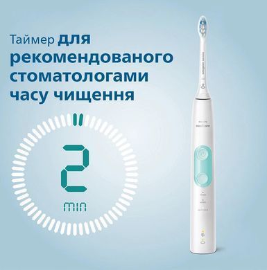 Philips Щітка зубна електр., ProtectiveClean 5100, 62т. колив/хв, насадок-2, футляр, білий HX6857/28 фото