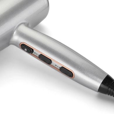 BaByliss Фен Babyliss Cosmos, 2100Вт, 3 режими, іонізація, хол. обдув, 2 насадки, сірий D580DE фото