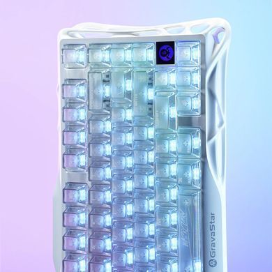 GravaStar Клавиатура механическая Mercury K1 Lite 80keys, GravaStar x BSUN Grey, BT/WL/USB, RGB, Crystal Aurora GSK1LITE_XTAL_AUROA фото