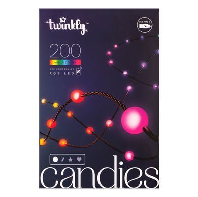 Twinkly Гірлянда Smart LED Twinkly Candies Pearl RGB 200 IP20 12м USB-C кабель зелений без БЖ TWKP200RGB-G фото