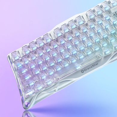 GravaStar Клавиатура механическая Mercury K1 Lite 80keys, GravaStar x BSUN Grey, BT/WL/USB, RGB, Crystal Aurora GSK1LITE_XTAL_AUROA фото