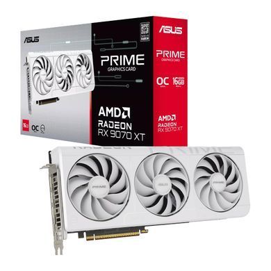 ASUS Видеокарта Radeon RX 9070 XT 16GB GDDR6 OC PRIME-RX9070XT-O16G-WHITE белый 90YV0L75-M0NA00 фото