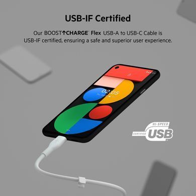 Belkin Кабель USB-A - USB-C силиконовый, с клипсой, 2м, белый CAB008BT2MWH фото