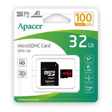 Apacer Карта памяти microSD 32GB C10 UHS-I R100MB/s + SD AP32GMCSH10UB-R фото