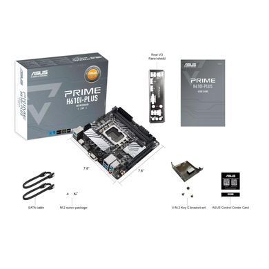 ASUS Материнcька плата PRIME H610I-PLUS-CSM s1700 H610 2xDDR5 M.2 HDMI D-Sub DP mITX 90MB1GB0-M0EAYC фото