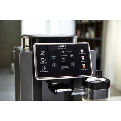 Krups Кофемашина Sensation Milk M90 1.7л, зерно, автомат.капучинатор, авторецептов - 6, черный EA912B10 фото