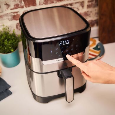 Tefal Мультипіч OBH Nordica EasyFry&Grill, 1550Вт, чаша-4.2л, сенсорне керув., від 40&deg;C до 200&deg;C, пластик, чорно-сірий AG505DS0 фото