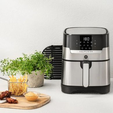 Tefal Мультипіч OBH Nordica EasyFry&Grill, 1550Вт, чаша-4.2л, сенсорне керув., від 40&deg;C до 200&deg;C, пластик, чорно-сірий AG505DS0 фото