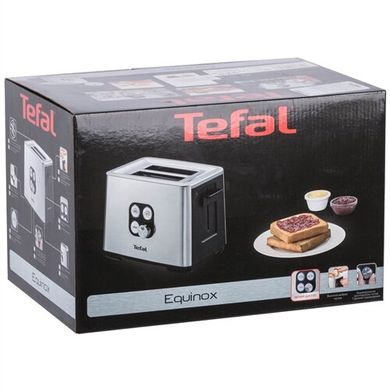 Тостер Tefal CUBE, 900Вт, пластик+нерж, чорний+нерж TT420D30 фото