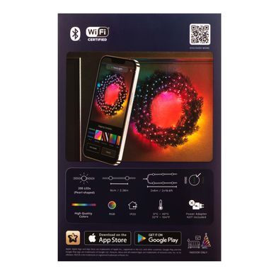Twinkly Гірлянда Smart LED Twinkly Candies Pearl RGB 200 IP20 12м USB-C кабель зелений без БЖ TWKP200RGB-G фото