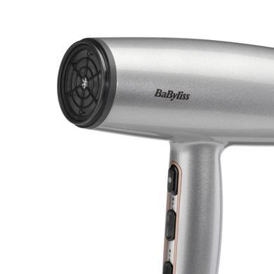BaByliss Фен Babyliss Cosmos, 2100Вт, 3 режими, іонізація, хол. обдув, 2 насадки, сірий D580DE фото
