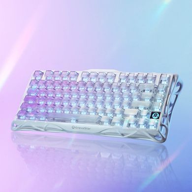 GravaStar Клавиатура механическая Mercury K1 Lite 80keys, GravaStar x BSUN Grey, BT/WL/USB, RGB, Crystal Aurora GSK1LITE_XTAL_AUROA фото