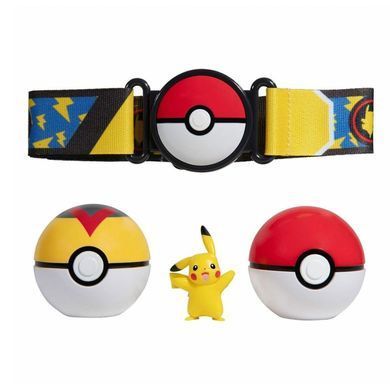 Ігровий набір POKEMON W14 - ПОЯС З ПОКЕБОЛАМИ ПІКАЧУ (пояс, 2 покеболи, ігрова фігурка) PKW3162 фото