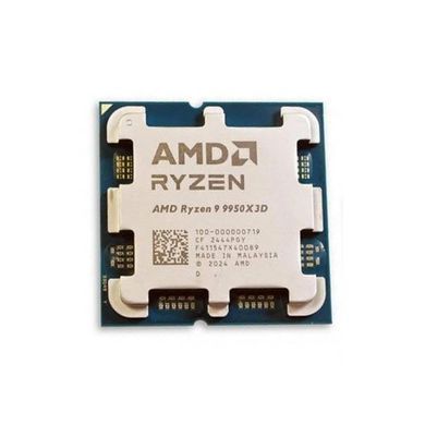 AMD Центральний процесор Ryzen 9 9950X3D 16C/32T 4.3/5.7GHz Boost 128Mb Radeon Graphics AM5 170W w/o cooler Box 100-100000719WOF фото