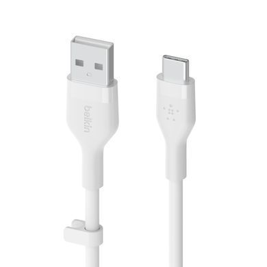 Belkin Кабель USB-A - USB-C силиконовый, с клипсой, 2м, белый CAB008BT2MWH фото