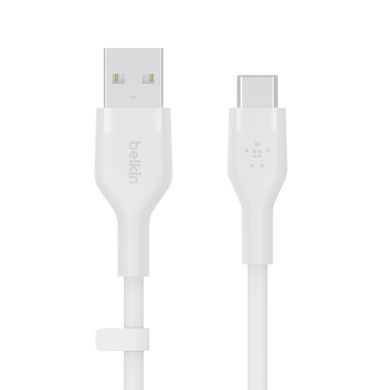 Belkin Кабель USB-A - USB-C силиконовый, с клипсой, 2м, белый CAB008BT2MWH фото
