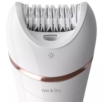 Philips Эпилятор Epilator Series 8000 дисковый, аккумуляторный, пинцет.-32, влаж.+сух., насадок-5, бело-розовый BRE730/10 фото