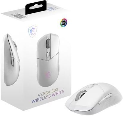 MSI Миша MSI VERSA 300 W WHITE, WIRELESS, RGB, WL, білий S12-4301440-CLA фото