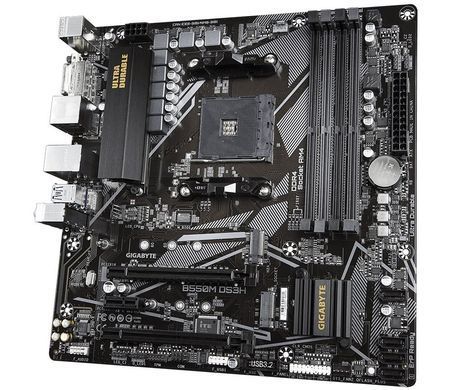 Gigabyte Материнська плата B550M DS3H sAM4 B550 4xDDR4 M.2 HDMI DVI mATX B550M_DS3H фото