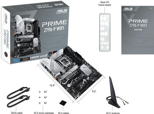 ASUS Материнcкая плата PRIME Z790-P WIFI s1700 Z790 4xDDR5 M.2 HDMI DP Wi-Fi BT ATX 90MB1CJ0-M1EAY0 фото