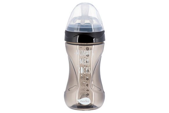 Дитяча пляшечка Nuvita 6032 Mimic Cool 250мл 3+ Антиколікова чорна NV6032BLACK фото