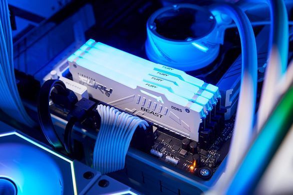 Kingston Память ПК DDR5 32GB 6000 FURY Beast Белый RGB XMP KF560C40BWA-32 фото