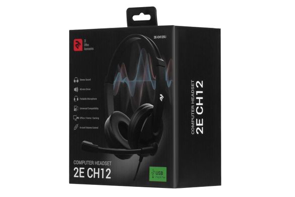 Гарнітура для ПК 2E CH12, On-Ear, USB 2E-CH12SU фото