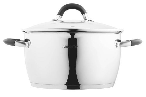 Кастрюля Ardesto Gemini Livorno, стеклянная крышка, 5.5 л, нержавеющая сталь AR1955GS фото