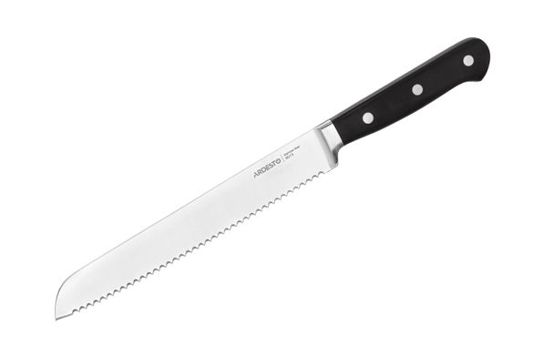 Кухонный нож для хлеба Ardesto Black Mars, 32 см, длина лезвия 20,3 см, черный, нерж.сталь, дерево AR2033SW фото