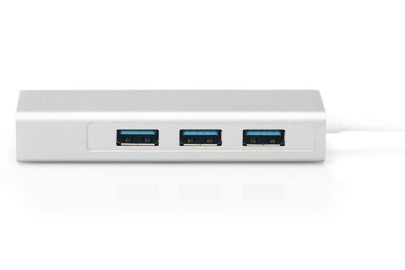 Digitus Концентратор USB-C - USB 3.0 3 Port Hub + Gigabit Ethernet DA-70255 фото