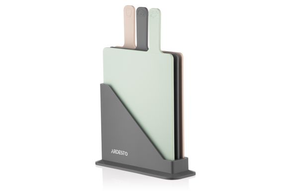 Набор досок кухонных на подставке Ardesto Fresh 3 шт.: 24,1*33*7,9 см, пластик AR1403GB фото