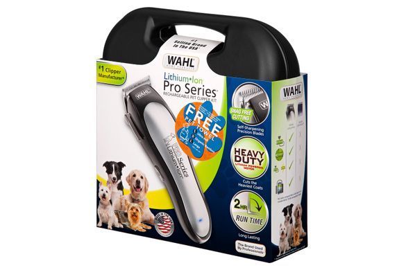 Moser Машинка для стрижки животных WAHL Wahl Lithium Ion Pro для животных , сеть+акум., насадок-4, кейс,ножницы, расческа в компл., серый 09766-016 фото