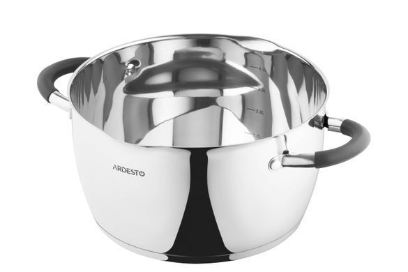 Кастрюля Ardesto Gemini Livorno, стеклянная крышка, 5.5 л, нержавеющая сталь AR1955GS фото