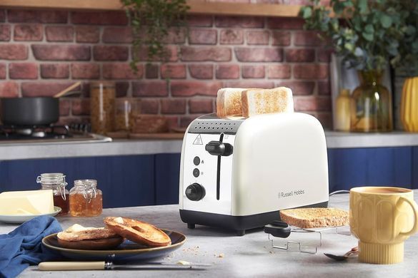 Russell Hobbs Тостер Colours Plus, 1600Вт, нержавейка, подогрев,разморозка, бежевый