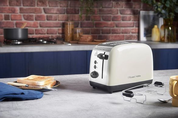 Russell Hobbs Тостер Colours Plus, 1600Вт, нержавейка, подогрев,разморозка, бежевый