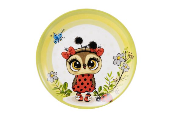 Набір дитячого посуду Ardesto Lucky owl 3 пр., порцеляна AR3454LS фото