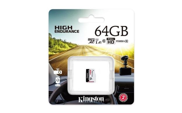 Карта пам'яті Kingston microSD 64GB C10 UHS-I R90/W45MB/s High Endurance SDCE/64GB фото