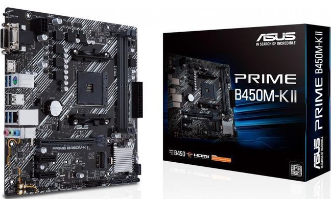 Материнcкая плата ASUS PRIME B450M-K II sAM4 B450 2xDDR4 HDMI DVI D-Sub mATX 90MB1600-M0EAY0 фото