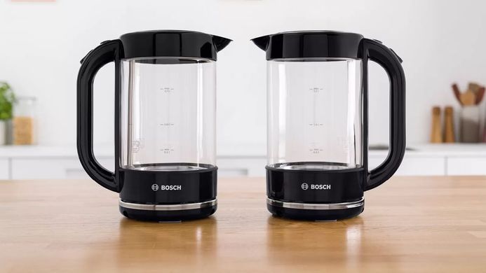 Bosch Електрочайник 1.7л, скло, чорний TWK70B03 фото
