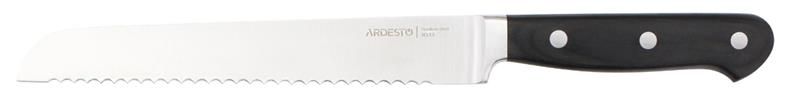 Кухонный нож для хлеба Ardesto Black Mars, 32 см, длина лезвия 20,3 см, черный, нерж.сталь, дерево AR2033SW фото