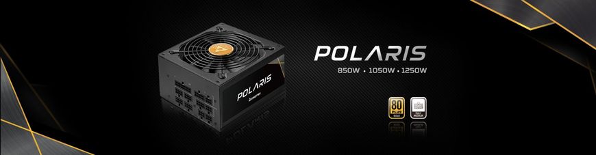 Блок живлення CHIEFTEC Polaris (850W), >90%, 80+ Gold, 135мм FDB, 1xMB 24pin(20+4), 2xCPU 8pin(4+4), 4xMolex, 12xSATA, 4xPCIe 8pin(6+2), Fully Modular PPS-850FC фото